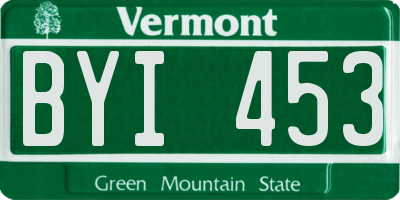 VT license plate BYI453