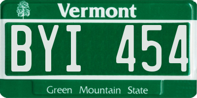 VT license plate BYI454