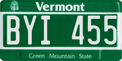 VT license plate BYI455