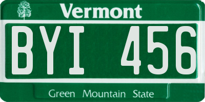 VT license plate BYI456
