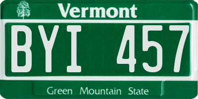 VT license plate BYI457