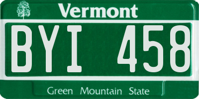 VT license plate BYI458