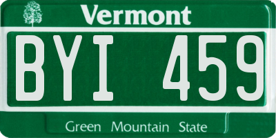 VT license plate BYI459