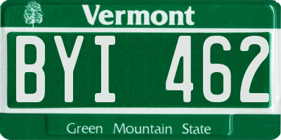 VT license plate BYI462