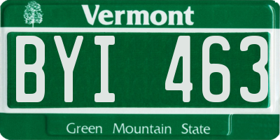 VT license plate BYI463
