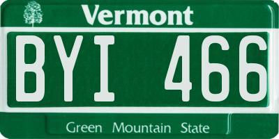 VT license plate BYI466