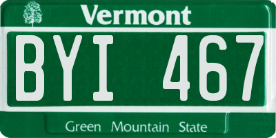 VT license plate BYI467
