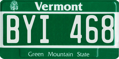 VT license plate BYI468