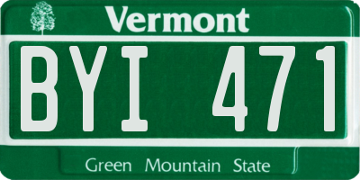 VT license plate BYI471