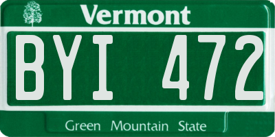 VT license plate BYI472