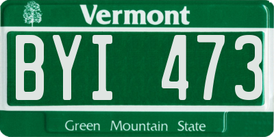 VT license plate BYI473