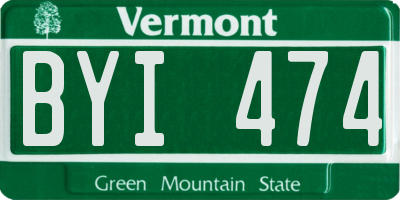 VT license plate BYI474