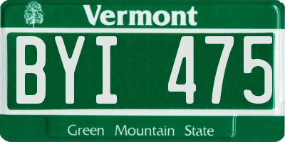 VT license plate BYI475