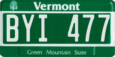 VT license plate BYI477