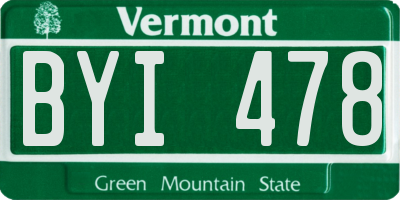 VT license plate BYI478