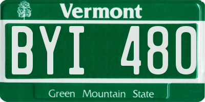 VT license plate BYI480