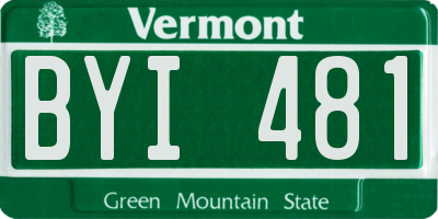 VT license plate BYI481
