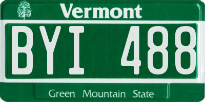 VT license plate BYI488