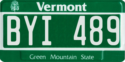 VT license plate BYI489