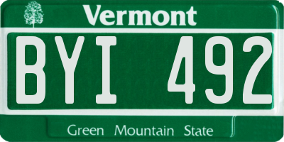 VT license plate BYI492