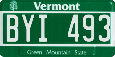 VT license plate BYI493