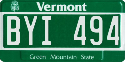 VT license plate BYI494