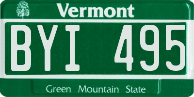 VT license plate BYI495