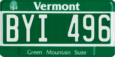 VT license plate BYI496