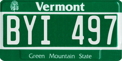 VT license plate BYI497