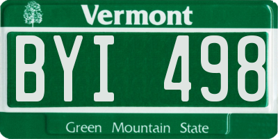 VT license plate BYI498