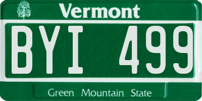 VT license plate BYI499