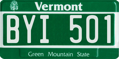 VT license plate BYI501