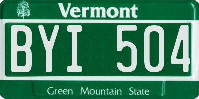 VT license plate BYI504