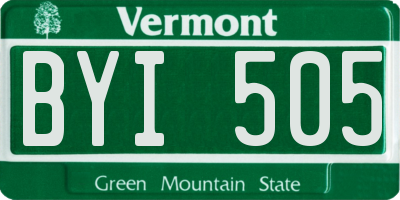 VT license plate BYI505