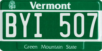 VT license plate BYI507