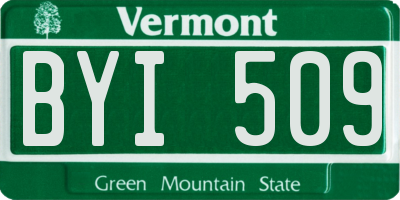 VT license plate BYI509