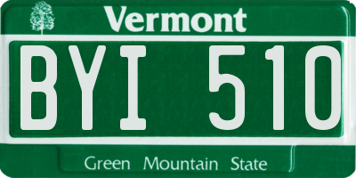 VT license plate BYI510