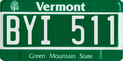 VT license plate BYI511