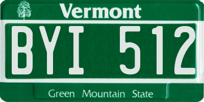 VT license plate BYI512
