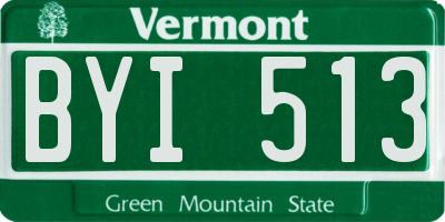 VT license plate BYI513