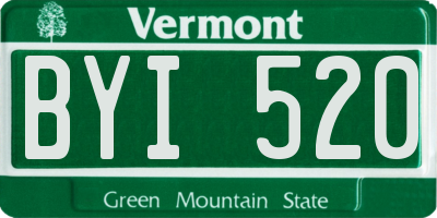 VT license plate BYI520