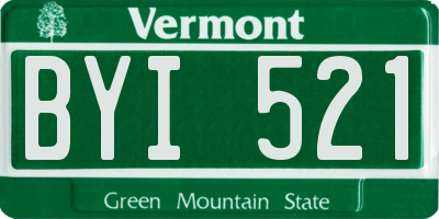 VT license plate BYI521