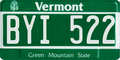 VT license plate BYI522