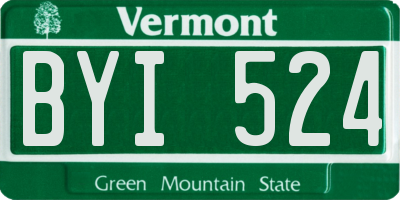 VT license plate BYI524