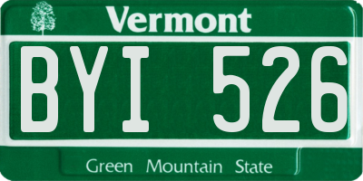VT license plate BYI526
