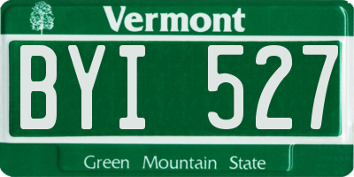 VT license plate BYI527