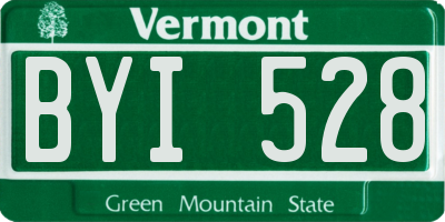 VT license plate BYI528