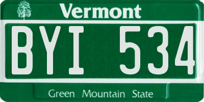 VT license plate BYI534