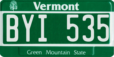 VT license plate BYI535