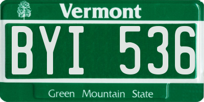 VT license plate BYI536
